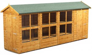 Power 16x4 Apex Combined Potting Shed with 4ft Storage Section